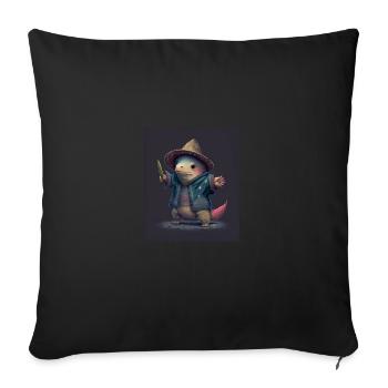 Poisson Mexicain Marche Kawaii Dabbing Mexicain - Housse de coussin décorative 45 x 45 cm - noir - Devant