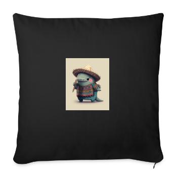 Poisson Mexicain Marche Kawaii Dabbing Mexicain - Housse de coussin décorative 45 x 45 cm - noir - Devant
