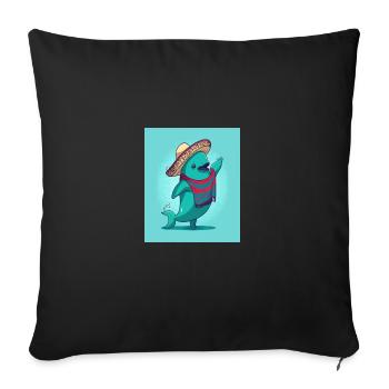 Vaquita Wearing Sombrero Kawaii Dabbing Vaquita - Sofa pillowcase 17,3'' x 17,3'' (45 x 45 cm) - black - Front