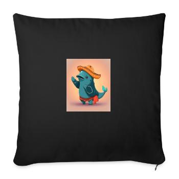 Vaquita Wearing Sombrero Kawaii Dabbing Vaquita - Sofa pillowcase 17,3'' x 17,3'' (45 x 45 cm) - black - Front