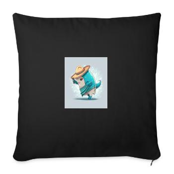Vaquita Wearing Sombrero Kawaii Dabbing Vaquita - Sofa pillowcase 17,3'' x 17,3'' (45 x 45 cm) - black - Front