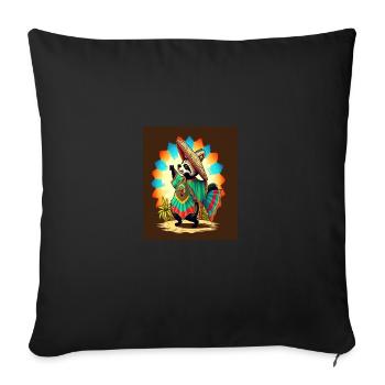 Coati Wearing Sombrero Kawaii Dabbing Coati - Sofa pillowcase 17,3'' x 17,3'' (45 x 45 cm) - black - Front