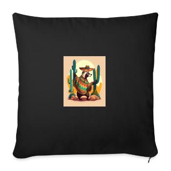 Coati Wearing Sombrero Kawaii Dabbing Coati - Sofa pillowcase 17,3'' x 17,3'' (45 x 45 cm) - black - Front