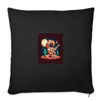 Astronaut Musician Astronaut Playing Guitar On - Sofa pillowcase 17,3'' x 17,3'' (45 x 45 cm) - black - Front