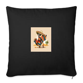 Coati Wearing Sombrero Kawaii Dabbing Coati - Sofa pillowcase 17,3'' x 17,3'' (45 x 45 cm) - black - Front