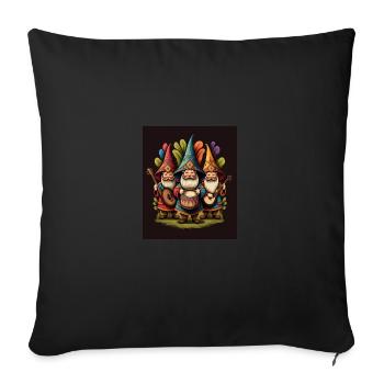 Gnome Playing Musical Instruments Mexican Gnomes - Sofakissenbezug 45 x 45 cm - Schwarz - Vorne
