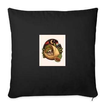 Paresseux Dormir Dans Un Taco Drôle Paresseux Amateur De Tacos - Housse de coussin décorative 45 x 45 cm - noir - Devant