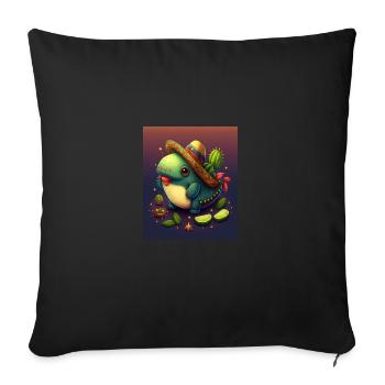 Amateur d’avocat végétalien, Amateur d’avocat, Poisson axolotl - Housse de coussin décorative 45 x 45 cm - noir - Devant