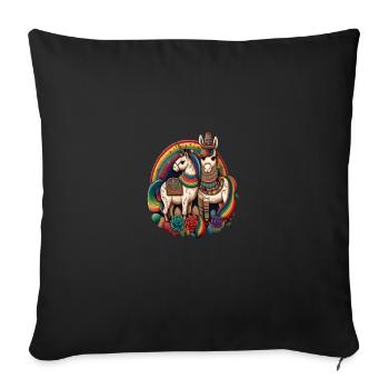 Unicorn Morphed With Llama Funny Mexican Unicorn - Sofakissenbezug 45 x 45 cm - Schwarz - Vorne