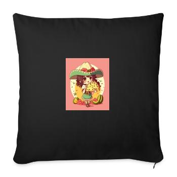 Anime Girl Wearing Sombrero Anime Girl Wearing - Sofa pillowcase 17,3'' x 17,3'' (45 x 45 cm) - black - Front