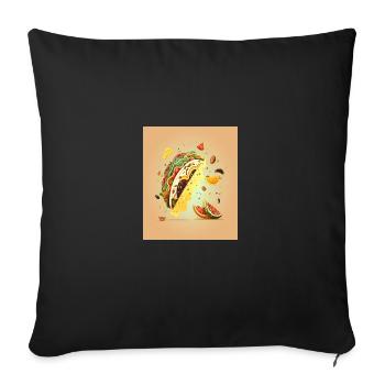 Taco Lover Disassembled Taco Food Humor - Sofa pillowcase 17,3'' x 17,3'' (45 x 45 cm) - black - Front