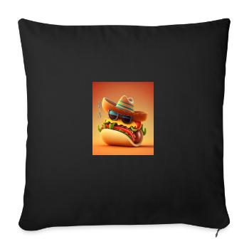 Mexican Hotdog Lover Dabbing Mexican Hotdog - Sofa pillowcase 17,3'' x 17,3'' (45 x 45 cm) - black - Front