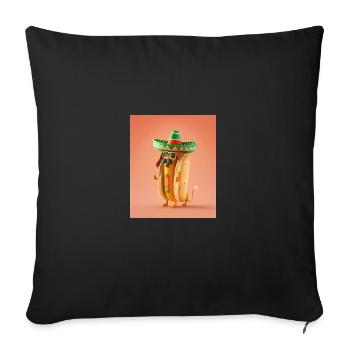 Mexican Hotdog Lover Dabbing Mexican Hotdog - Sofa pillowcase 17,3'' x 17,3'' (45 x 45 cm) - black - Front