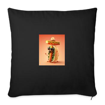 Mexican Hotdog Lover Dabbing Mexican Hotdog - Sofa pillowcase 17,3'' x 17,3'' (45 x 45 cm) - black - Front