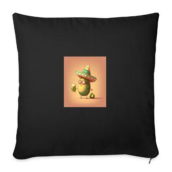 Funny Vegan Avocado Jokes Avocado Drinking Beer - Sofa pillowcase 17,3'' x 17,3'' (45 x 45 cm) - black - Front