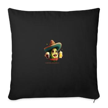 Funny Vegan Avocado Jokes Avocado Drinking Beer - Sofakissenbezug 45 x 45 cm - Schwarz - Vorne