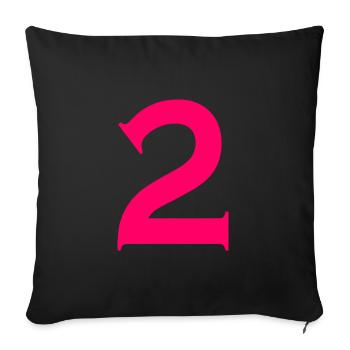 2 - Housse de coussin décorative 45 x 45 cm - noir - Devant