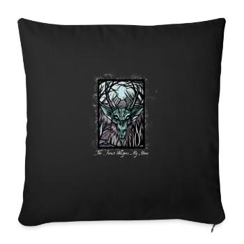 the forest whispers my name - Sofa pillowcase 17,3'' x 17,3'' (45 x 45 cm) - black - Front