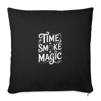 Time Smoke Magic Meat Smoking - Sofakissenbezug 45 x 45 cm - Schwarz - Vorne