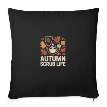 Autumn Scrub Life Pumpkin Spice Nurse - Sofa pillowcase 17,3'' x 17,3'' (45 x 45 cm) - black - Front