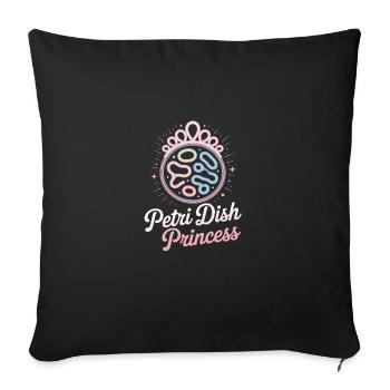 Boîte de Pétri Princesse Microbiologiste - Housse de coussin décorative 45 x 45 cm - noir - Devant