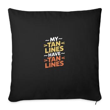 Mes lignes de bronzage ont des lignes de bronzage Coups de soleil - Housse de coussin décorative 45 x 45 cm - noir - Devant