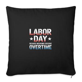 Parce que les week-ends méritent la fête des heures supplémentaires - Housse de coussin décorative 45 x 45 cm - noir - Devant