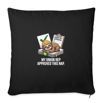 Mon représentant syndical a approuvé cette sieste pour la fête du Travail - Housse de coussin décorative 45 x 45 cm - noir - Devant