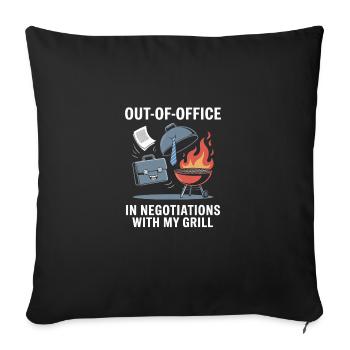 Out of Office In Negotiations with My Grill Labor - Sofa pillowcase 17,3'' x 17,3'' (45 x 45 cm) - black - Front