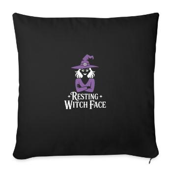 Resting Witch Face Halloween - Sofa pillowcase 17,3'' x 17,3'' (45 x 45 cm) - black - Front