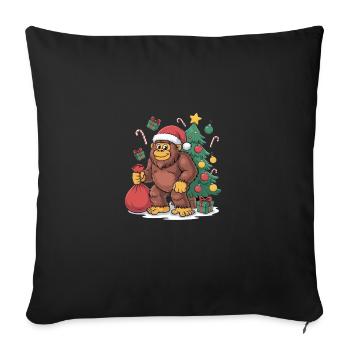 Bigfoot Christmas Tree Presents Christmas - Sofa pillowcase 17,3'' x 17,3'' (45 x 45 cm) - black - Front