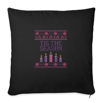 Tis The Season Advent Lenten Season Christmas - Sofa pillowcase 17,3'' x 17,3'' (45 x 45 cm) - black - Front