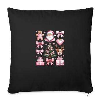 Coquette Gingerbread Reindeer Christmas - Sofa pillowcase 17,3'' x 17,3'' (45 x 45 cm) - black - Front