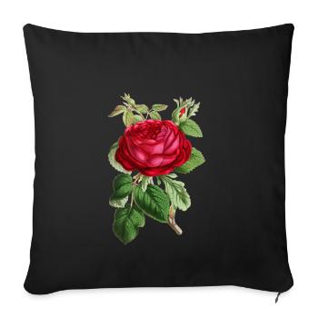 Rose - Sofakissenbezug 45 x 45 cm - Schwarz - Vorne