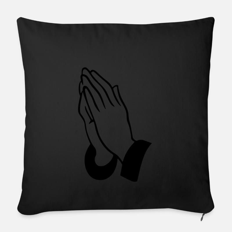 betende hände - Sofakissenbezug 45 x 45 cm - Schwarz