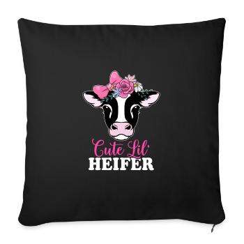 Cute Little Heifer - Sofa pillowcase 17,3'' x 17,3'' (45 x 45 cm) - black - Front