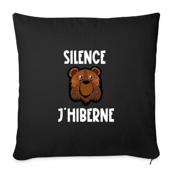 silence j'hiberne - Housse de coussin décorative 45 x 45 cm - noir - Devant