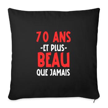 70 ans et plus beau que jamais - Housse de coussin décorative 45 x 45 cm - noir - Devant