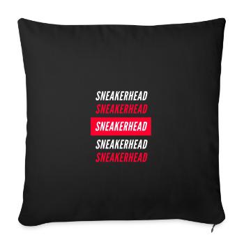 Sneakerhead (fanatique de sneaker) - Housse de coussin décorative 45 x 45 cm - noir - Devant