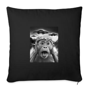 Funny Monkey Graphic UFO Weird - Sofa pillowcase 17,3'' x 17,3'' (45 x 45 cm) - black - Front