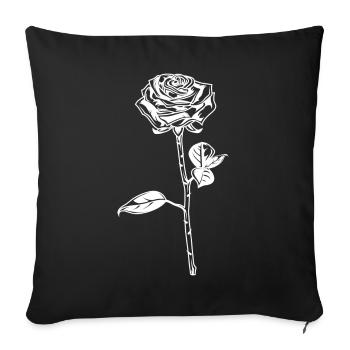 Rose Symbol Illustration Silhouette - Sofa pillowcase 17,3'' x 17,3'' (45 x 45 cm) - black - Front
