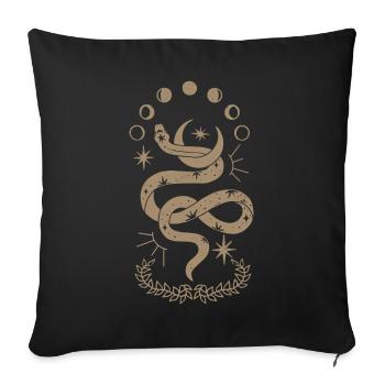 Serpent Céleste Lune Mystique Gothique - Housse de coussin décorative 45 x 45 cm - noir - Devant