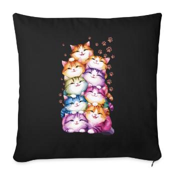 Niedliche Katze Pfoten Paw Katzenturm für - Sofakissenbezug 45 x 45 cm - Schwarz - Vorne