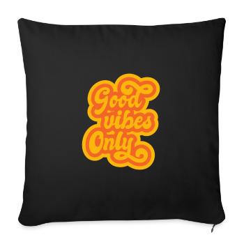 Vintage Good Vibes - Sofa pillowcase 17,3'' x 17,3'' (45 x 45 cm) - black - Front