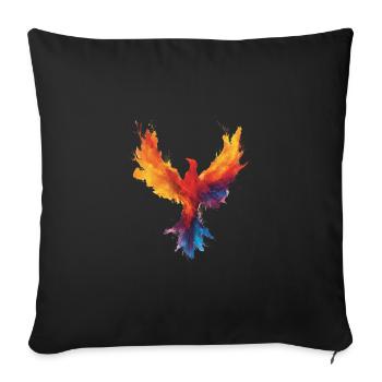 Fiery_Watercolor_Phoenix_Rebirth_Strength - Sofa pillowcase 17,3'' x 17,3'' (45 x 45 cm) - black - Front