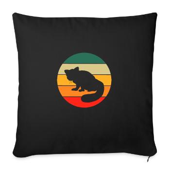 Retro Red Panda - Sofa pillowcase 17,3'' x 17,3'' (45 x 45 cm) - black - Front