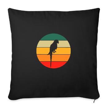 Retro parrot - Sofa pillowcase 17,3'' x 17,3'' (45 x 45 cm) - black - Front