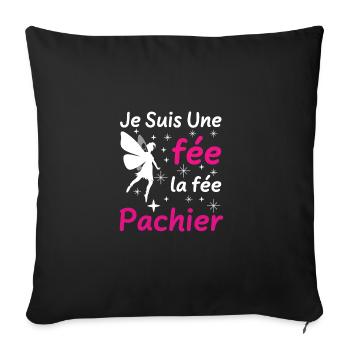 Je Suis Une Fée La Fée Pachier - Housse de coussin décorative 45 x 45 cm - noir - Devant
