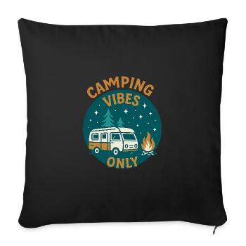Camping Vibes Only - Leisure Design - Sofa pillowcase 17,3'' x 17,3'' (45 x 45 cm) - black - Front