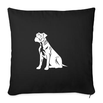 Boxer Dog Silhouette - Sofa pillowcase 17,3'' x 17,3'' (45 x 45 cm) - black - Front